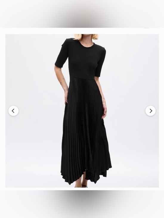 GAP Dresses & Skirts - NWT GAP Women's Satin Pleated Short Sleeve Midi Dress black small petite modest